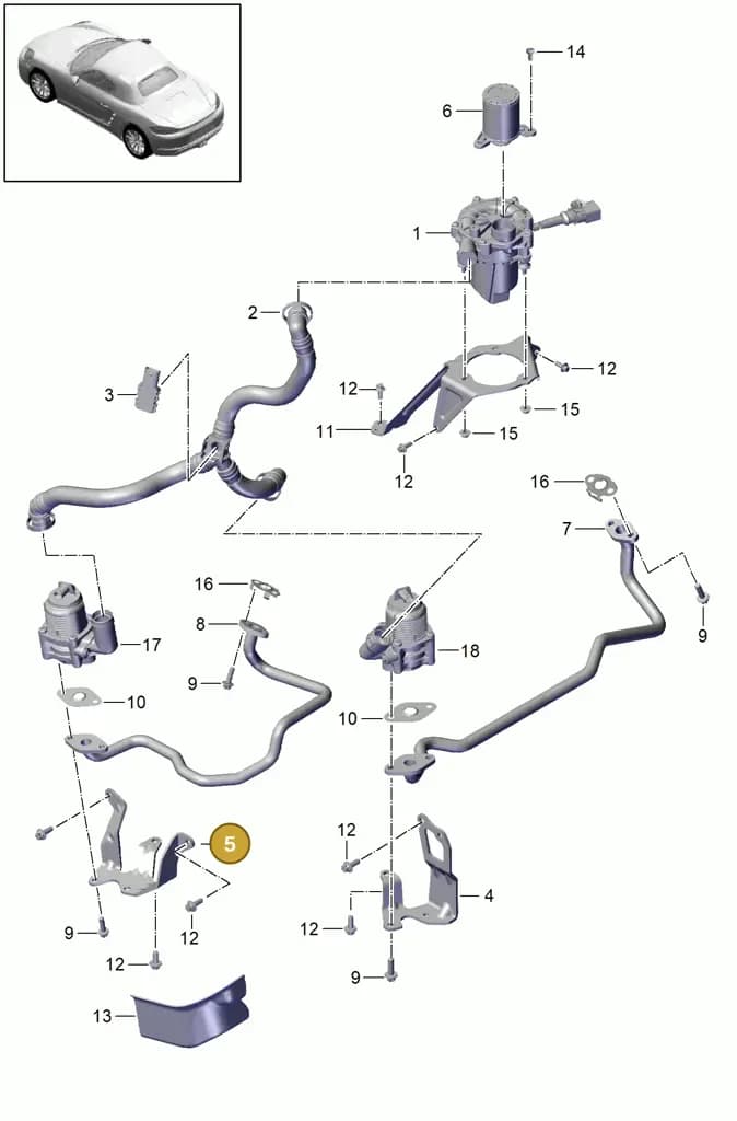 0PC131825A — Porsche Boxster (2016-2019) diagram p48000001, position 5