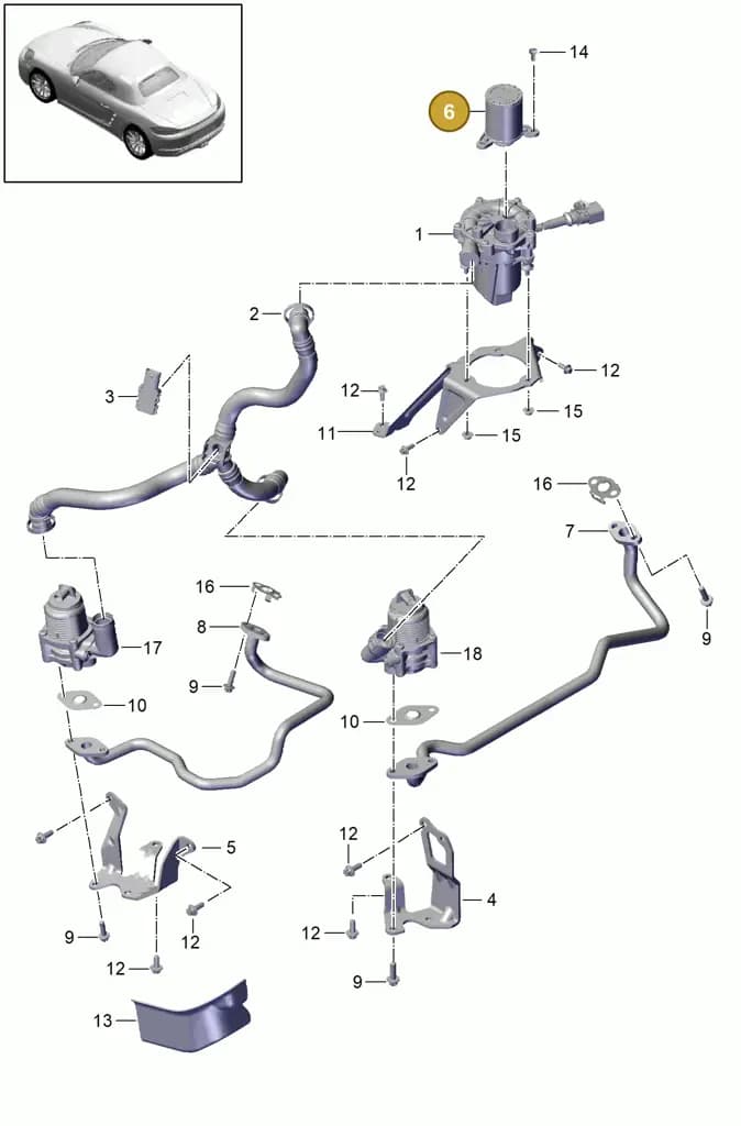 0PC131837A — Porsche Boxster (2016-2019) diagram p48000001, position 6