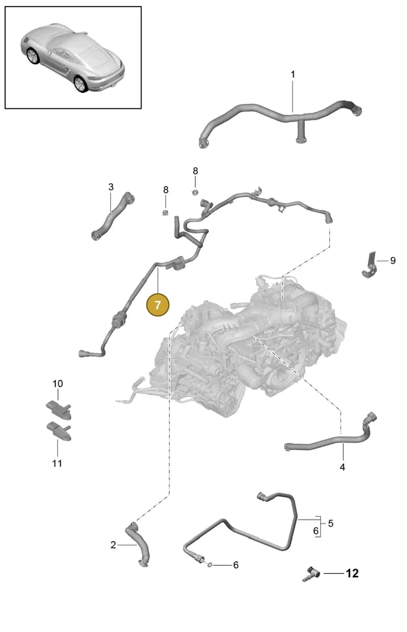 0PC133352 — Porsche Cayman (2016-2019) diagram p50104010, position 7