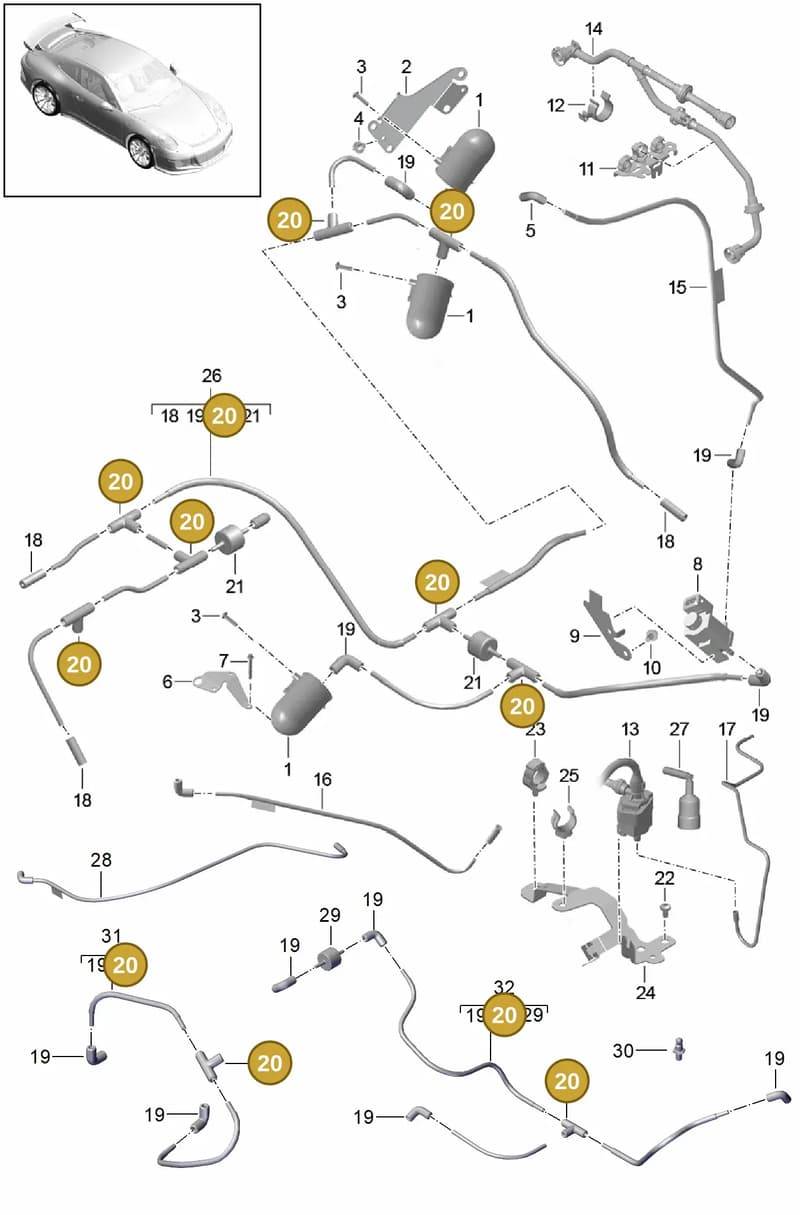 0PC133794 — Porsche 911 (2013-2020) diagram p41107000, position 20