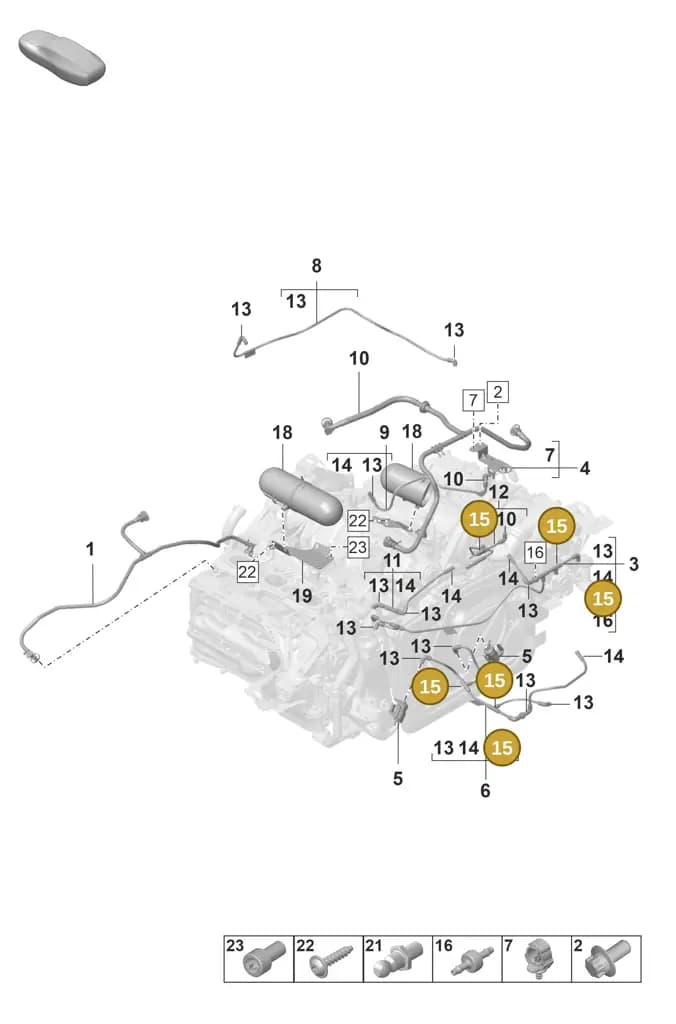 0PC133794 — Porsche 911 (2021-2022) diagram p59107400, position 15