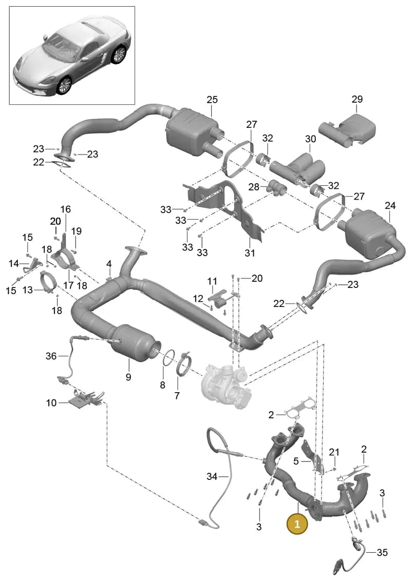 0PC145701A — Porsche Boxster (2016-2019) diagram p48202000, position 1
