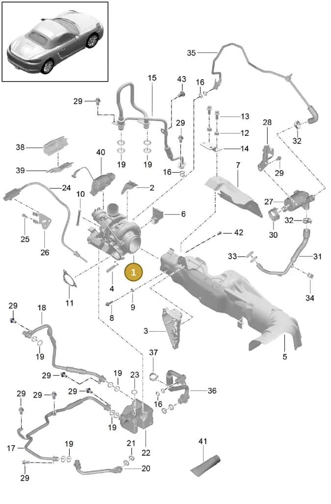 0PC145701E — Porsche Boxster (2016-2019) diagram p48202005, position 1