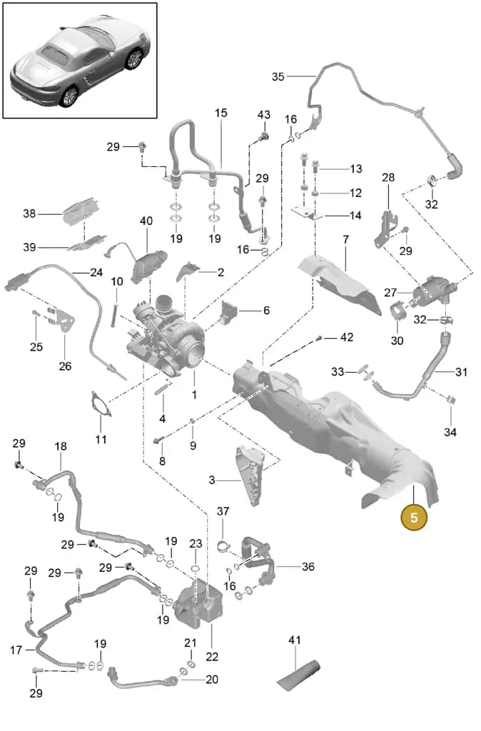 0PC145707A — Porsche Boxster (2016-2019) diagram p48202005, position 5