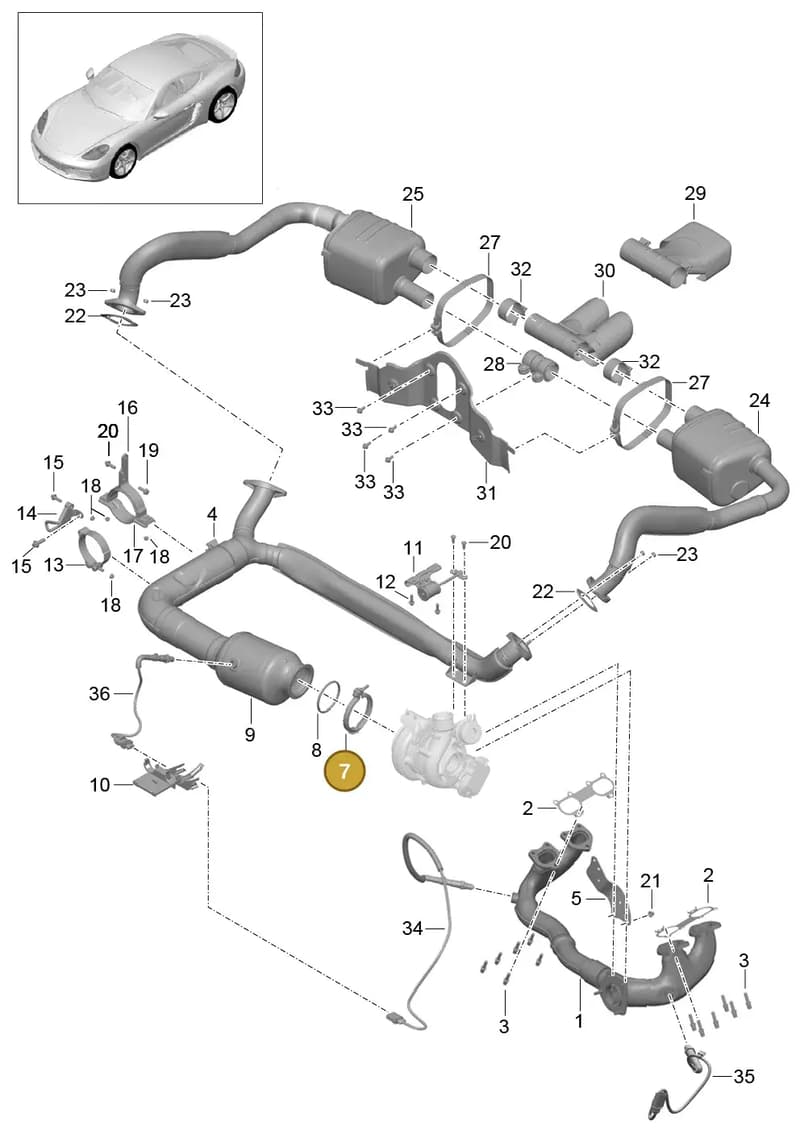0PC145787 — Porsche Cayman (2016-2019) diagram p50202000, position 7