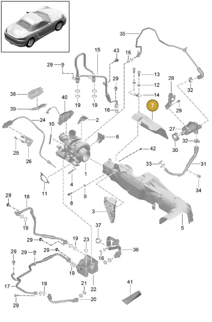 0PC145787 — Porsche Boxster (2016-2019) diagram p48202005, position 7