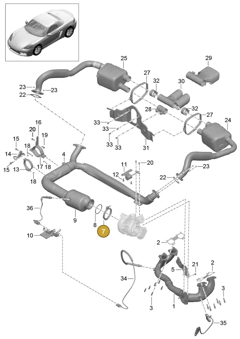 0PC145787 — Porsche Boxster (2016-2019) diagram p48202000, position 7