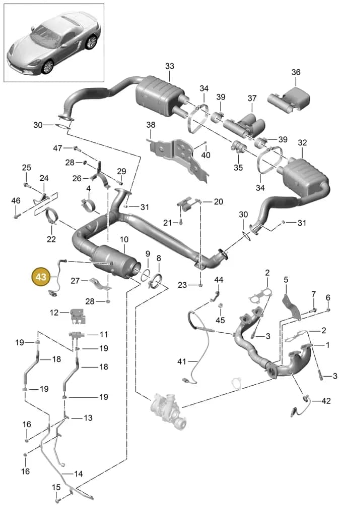 0PC906265 — Porsche Boxster (2016-2019) diagram p48000001, position 43
