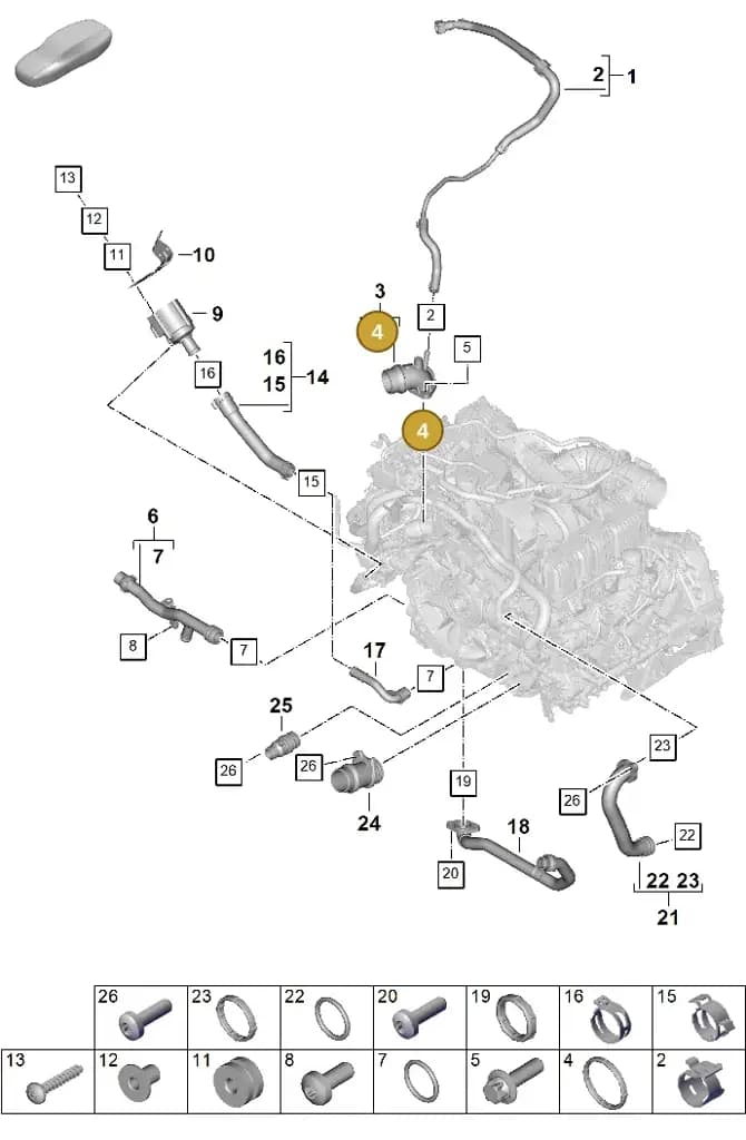 0PD121041 — Porsche 911 (2024-2025) diagram p63105070, position 4