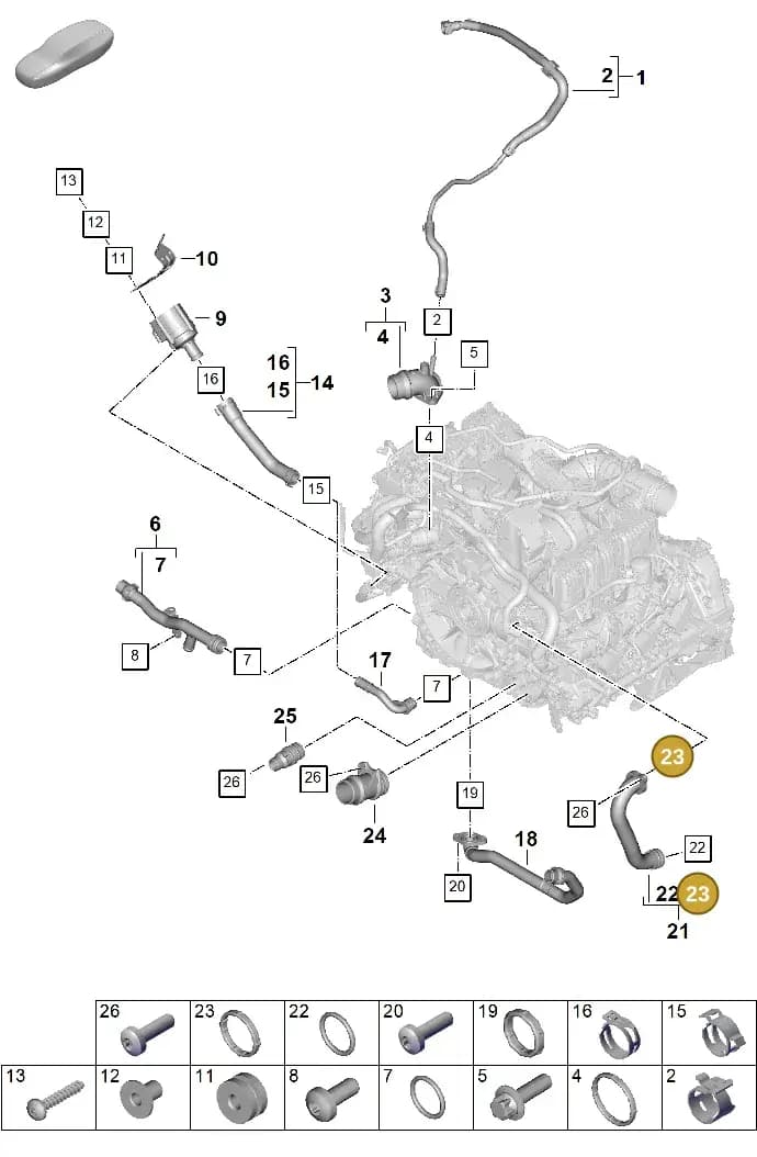 0PD121043 — Porsche 911 (2024-2025) diagram p63105070, position 23