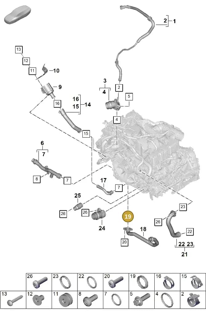 0PD121119 — Porsche 911 (2024-2025) diagram p63105070, position 19