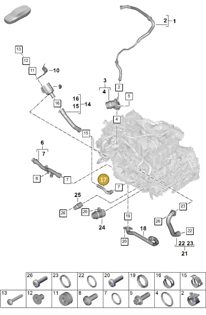 0PD121127A — Porsche 911 (2024-2025) diagram p63105070, position 17