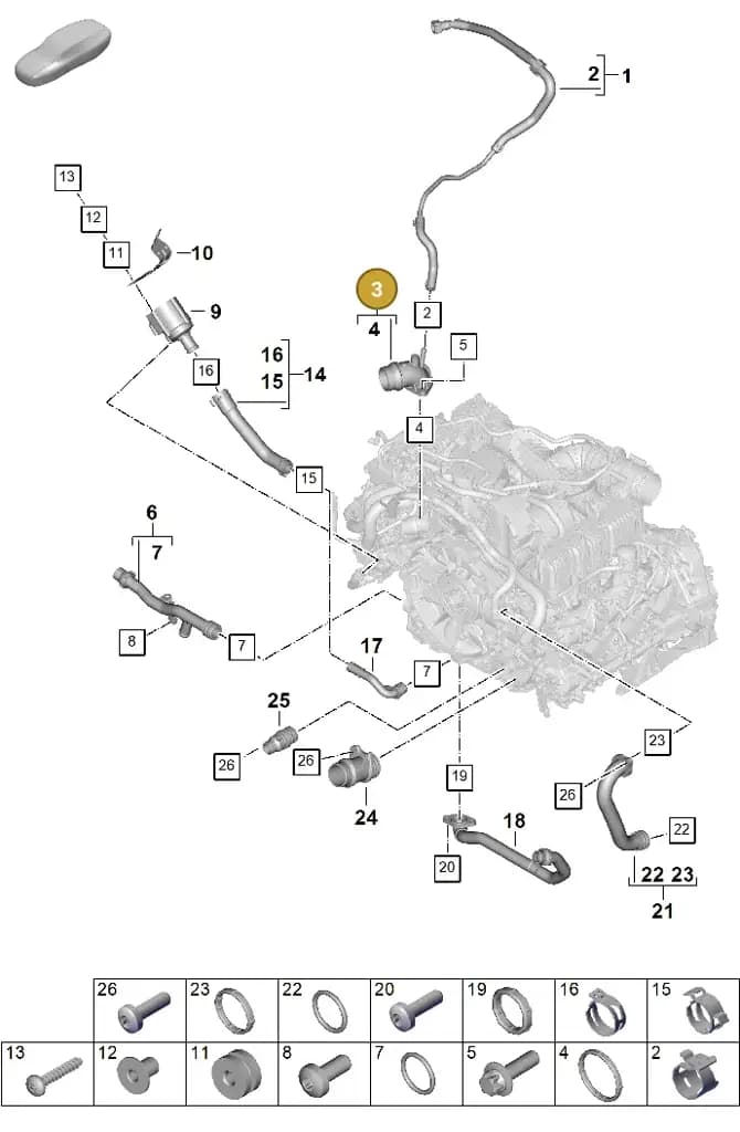 0PD121131A — Porsche 911 (2024-2025) diagram p63105070, position 3