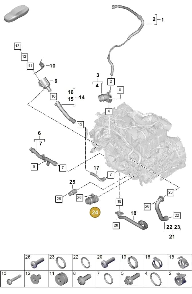0PD121132 — Porsche 911 (2024-2025) diagram p63105070, position 24