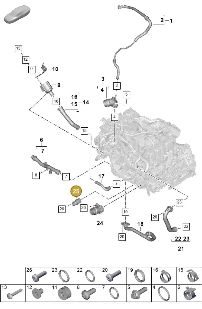 0PD121159 — Porsche 911 (2024-2025) diagram p63105070, position 25