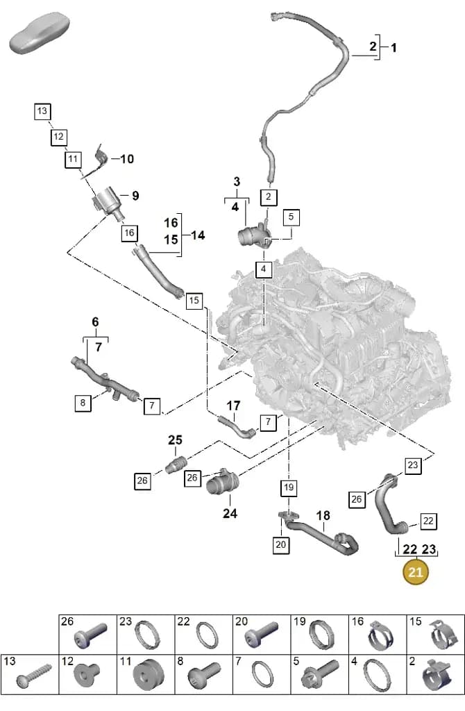 0PD121508 — Porsche 911 (2024-2025) diagram p63105070, position 21