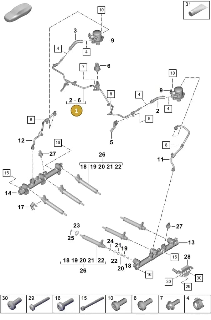 0PD127503B — Porsche 911 (2024-2025) diagram p63107050, position 1