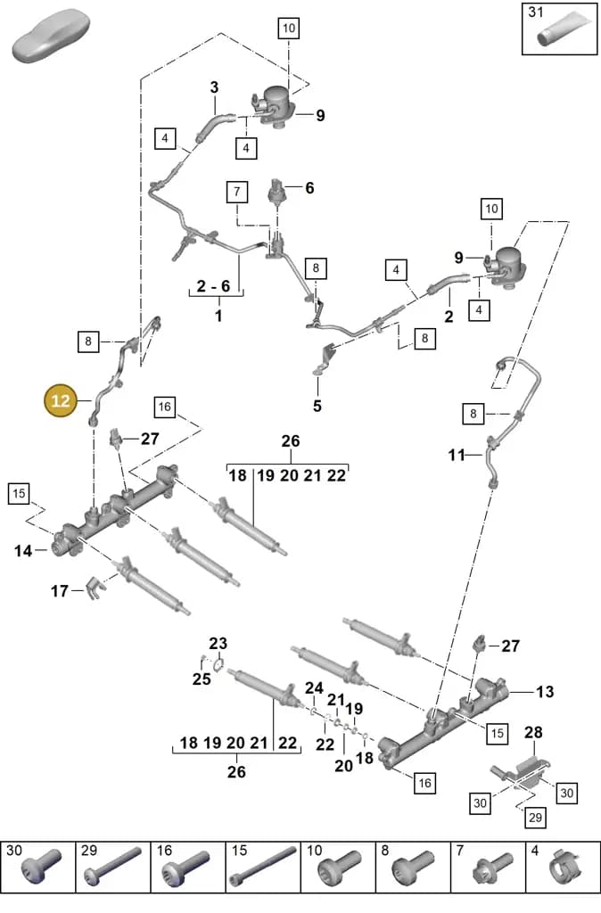 0PD127509A — Porsche 911 (2024-2025) diagram p63107050, position 12