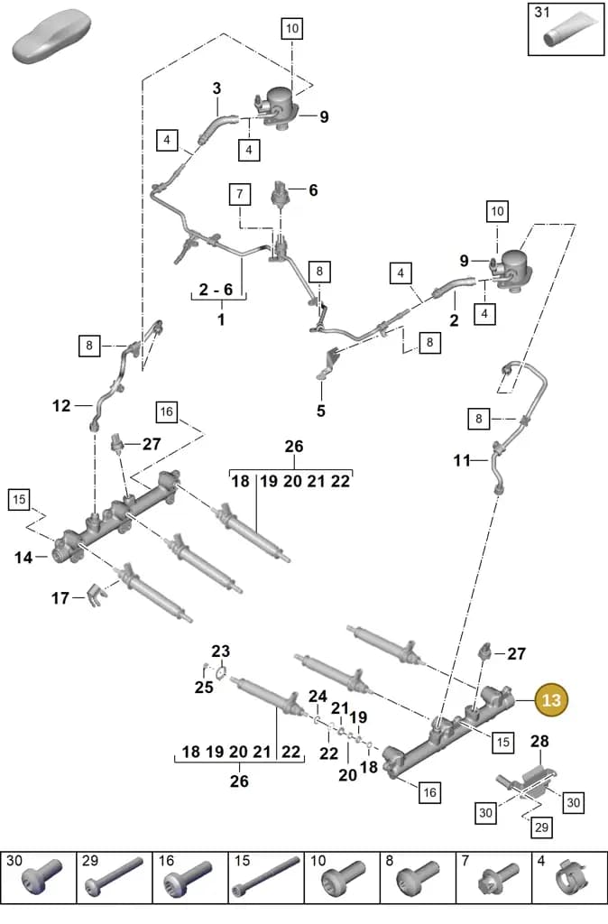 0PD128371A — Porsche 911 (2024-2025) diagram p63107050, position 13
