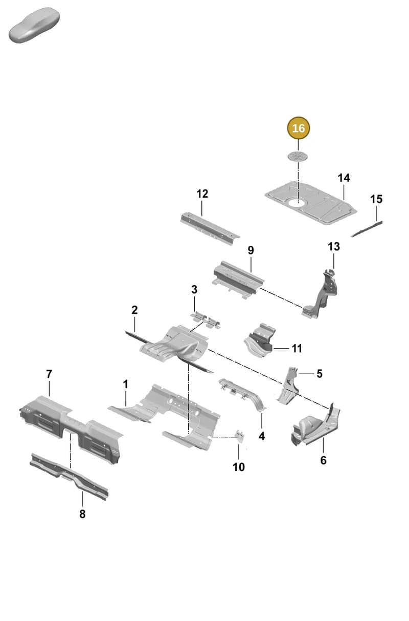 298201063 — Porsche Taycan Sport Turismo (2023-2025) diagram p64801260, position 16