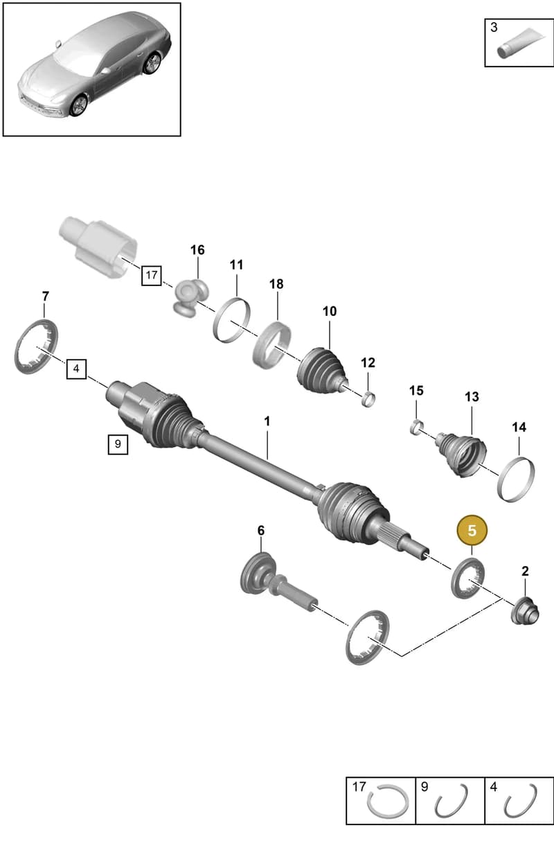 298407475 — Porsche Panamera (2016-2020) diagram p49401030, position 5