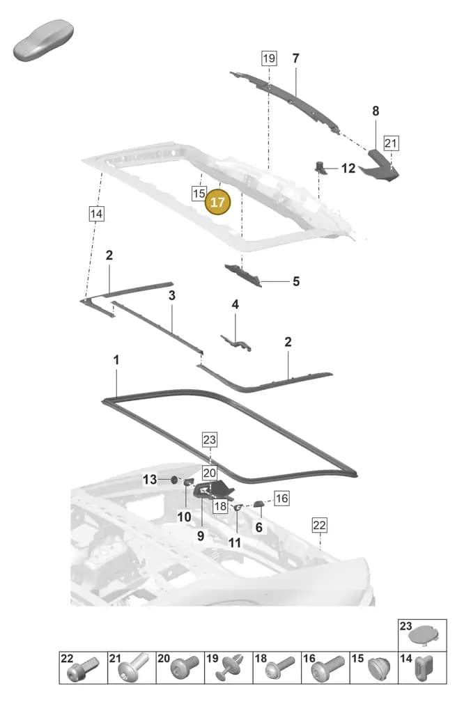 298805822 — Porsche Panamera (2020-2023) diagram p58803110, position 17