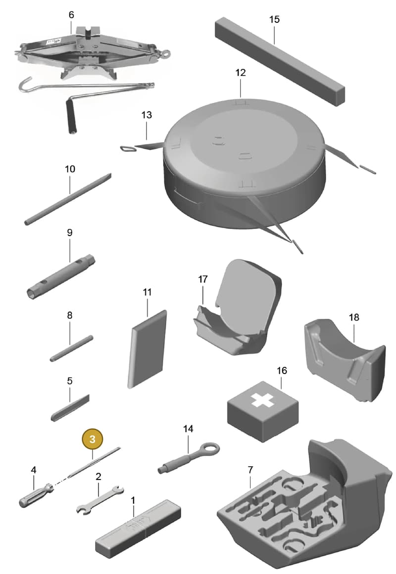 7PP010001 — Porsche Cayman (2016-2019) diagram p50001000, position 3