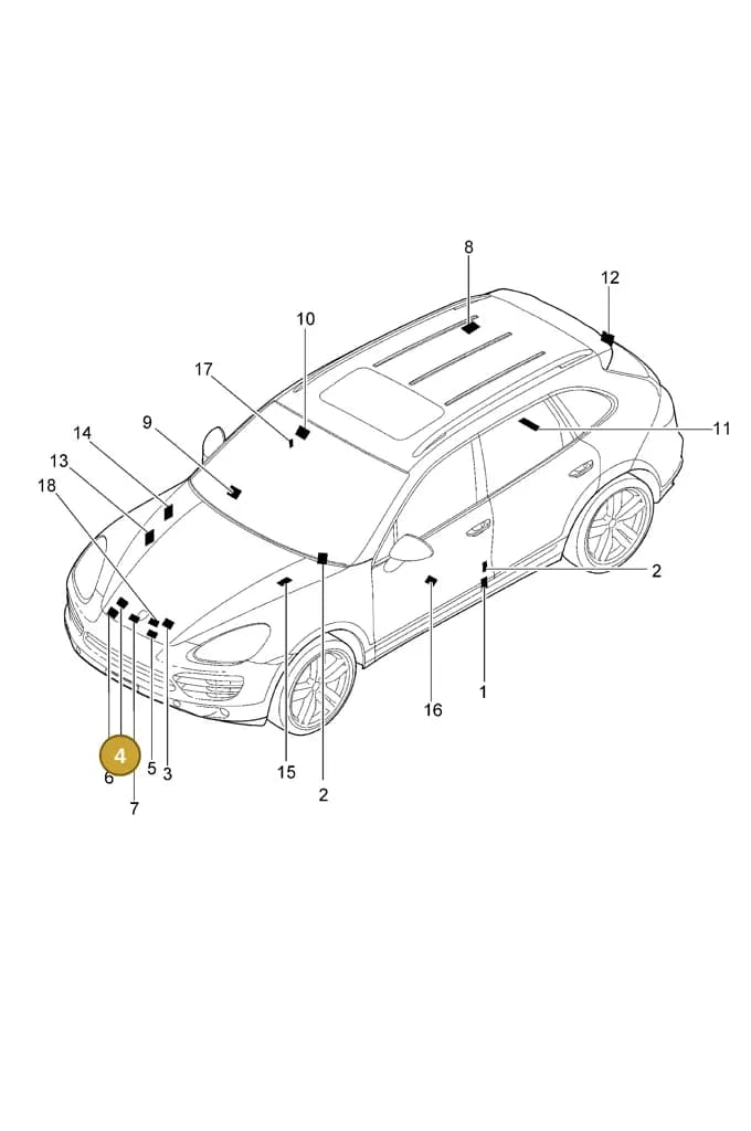 7PP010001A — Porsche Cayenne (2010-2018) diagram p37001005, position 4