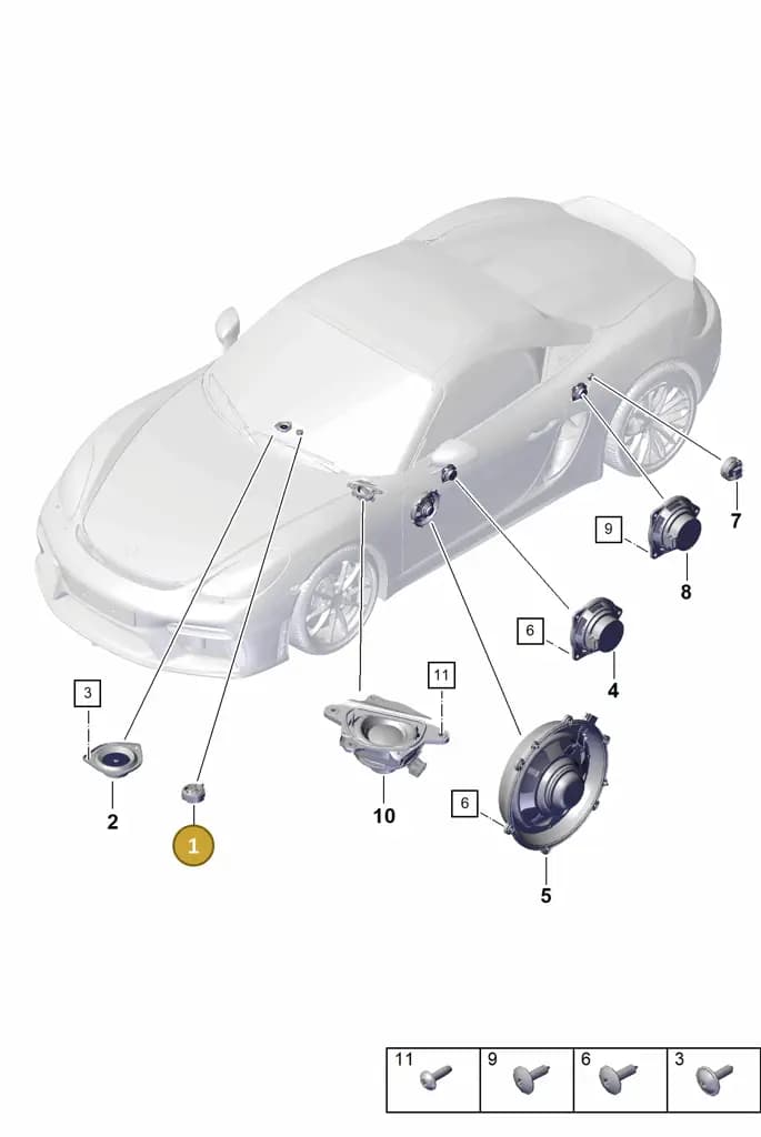7PP035411D — Porsche Boxster Spyder (2019-2020) diagram p54911050, position 1