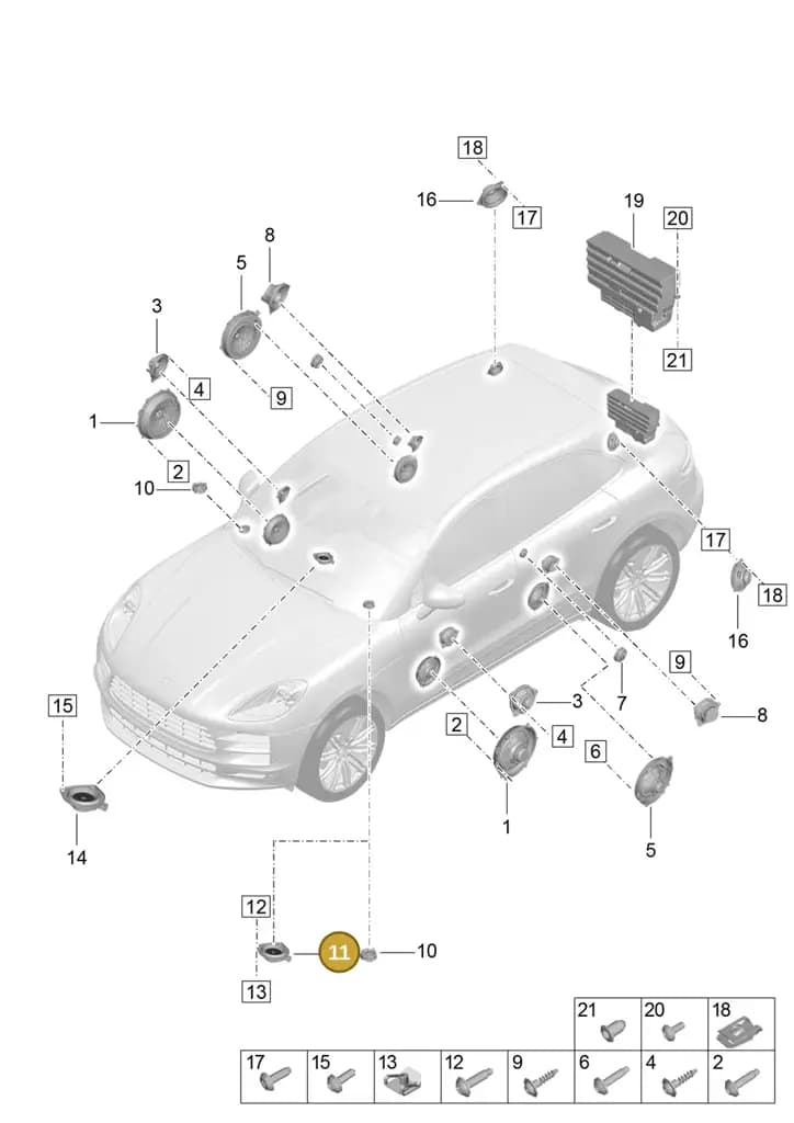 7PP035411E — Porsche Macan (2018-2022) diagram p52911050, position 11