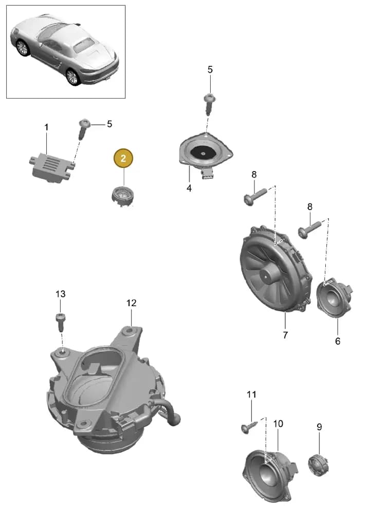 7PP035411 — Porsche Boxster (2016-2019) diagram p48911005, position 2
