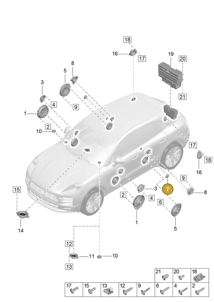 7PP035412A — Porsche Macan (2018-2022) diagram p52911050, position 7