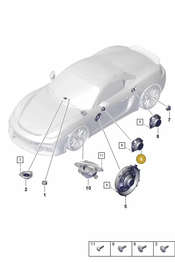 7PP035415F — Porsche Boxster Spyder (2019-2020) diagram p54911050, position 4