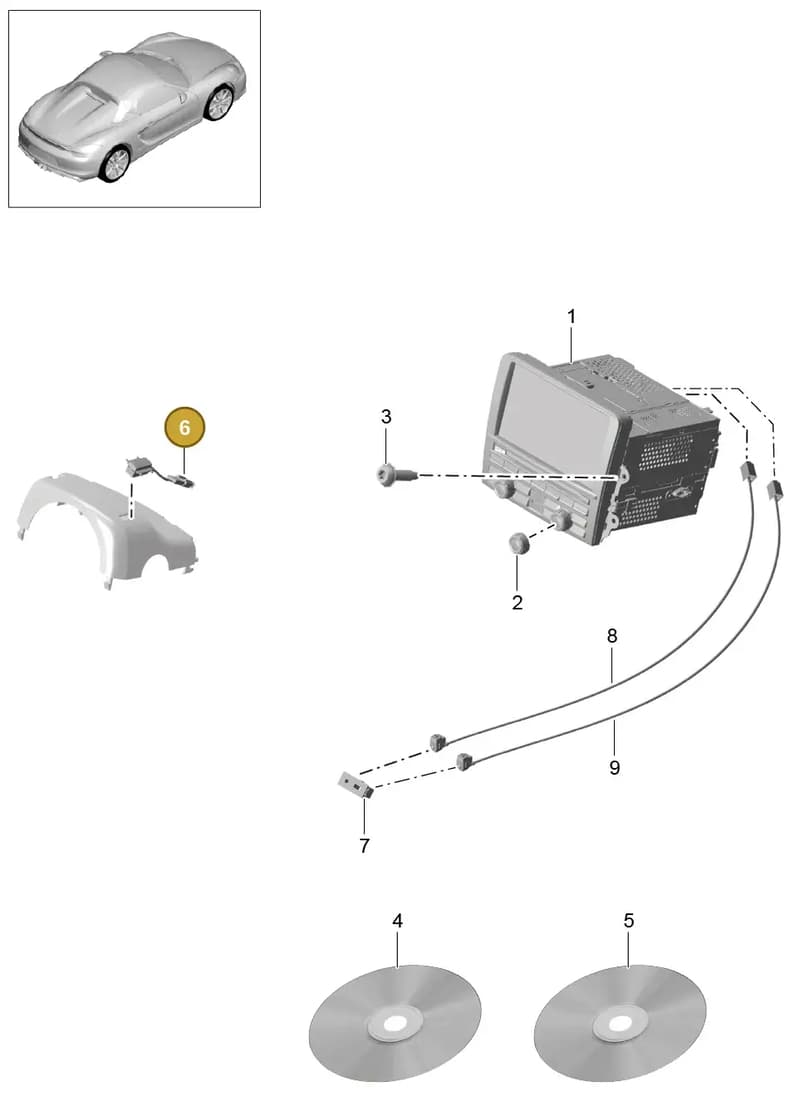 7PP035415G — Porsche Boxster Spyder (2015-2016) diagram p46911000, position 6