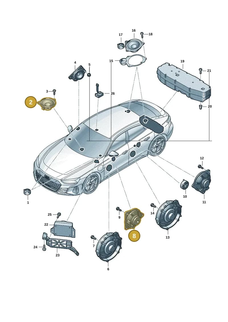 7PP035415G — Audi RS e-tron GT (2020-2025) diagram 4j1035350, position 2+8