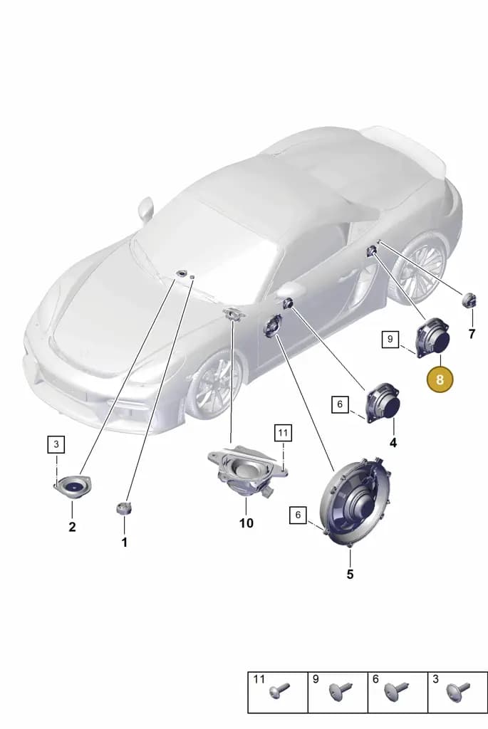 7PP035416B — Porsche Boxster Spyder (2019-2020) diagram p54911050, position 8