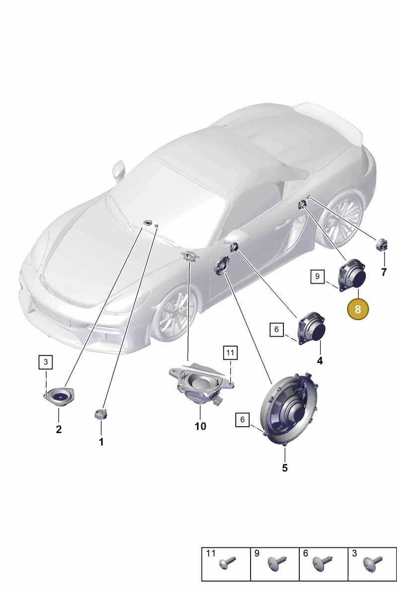 7PP035416B — Porsche Boxster Spyder (2019-2020) diagram p54911050, position 8