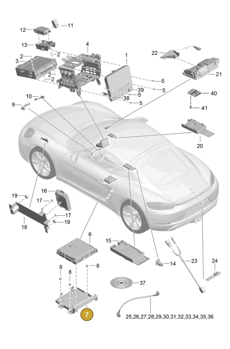 7PP035454L — Porsche Cayman (2016-2019) diagram p50911000, position 7