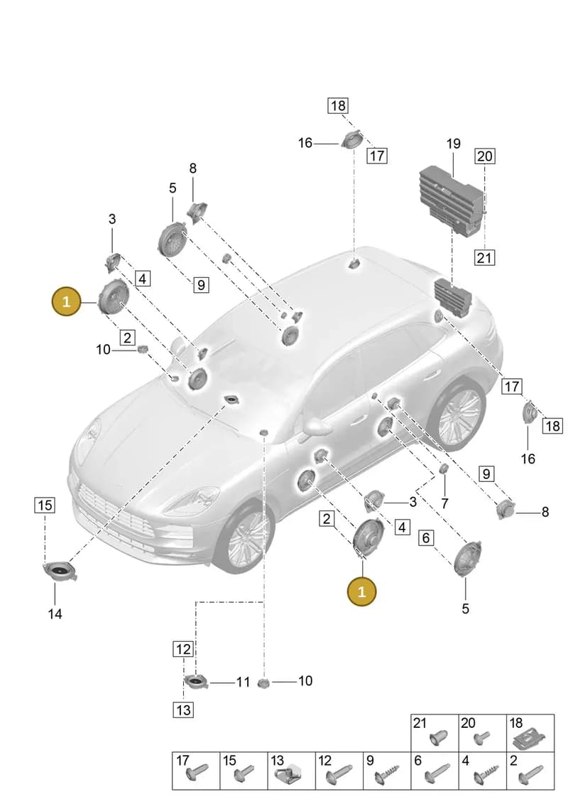 7PP035454L — Porsche Macan (2018-2022) diagram p52911050, position 1