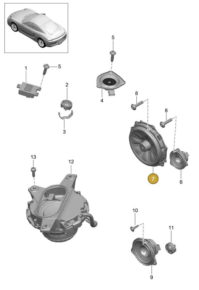 7PP035454P — Porsche Cayman (2013-2016) diagram p40911005, position 7