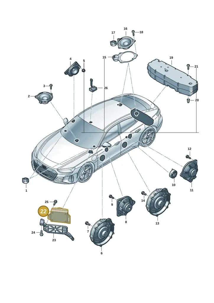 7PP035709B — Audi RS e-tron GT (2020-2025) diagram 4j1035350, position 22