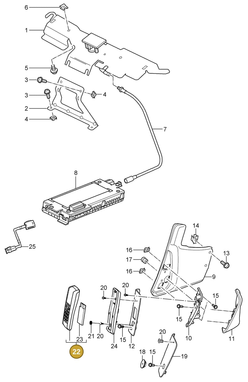 7PP035725C — Porsche 911 Carrera (2008-2012) diagram p32911010, position 22
