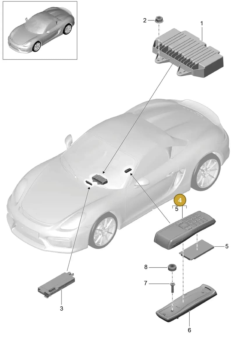 7PP035725C — Porsche Boxster Spyder (2015-2016) diagram p46911010, position 4