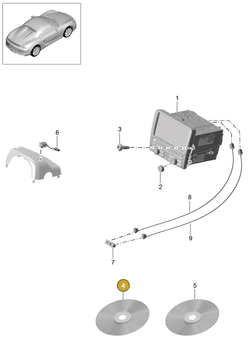 7PP035828D — Porsche Boxster Spyder (2015-2016) diagram p46911000, position 4