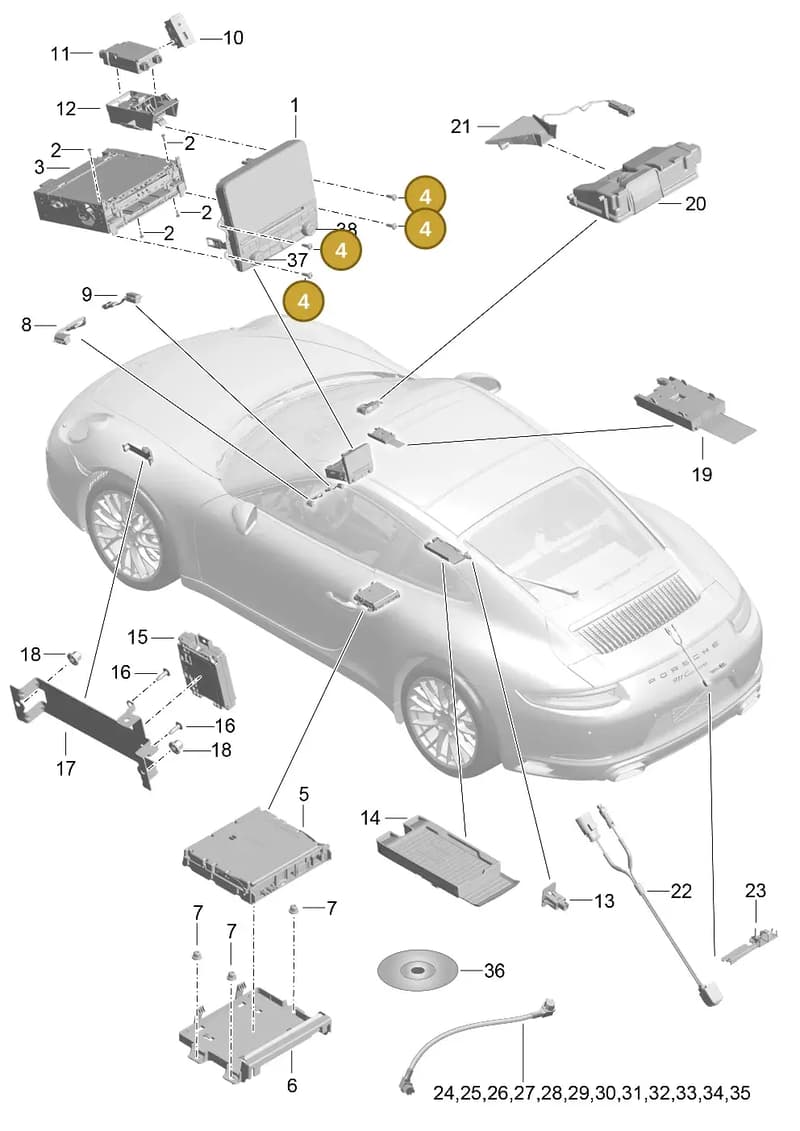 7PP035828D — Porsche 911 (2016-2019) diagram p47911000, position 4