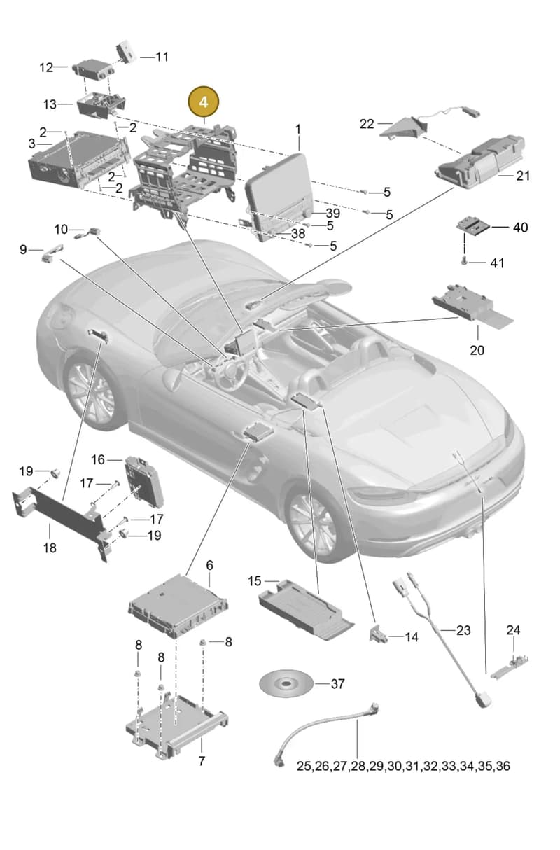 7PP035828D — Porsche Boxster (2016-2019) diagram p48911000, position 4