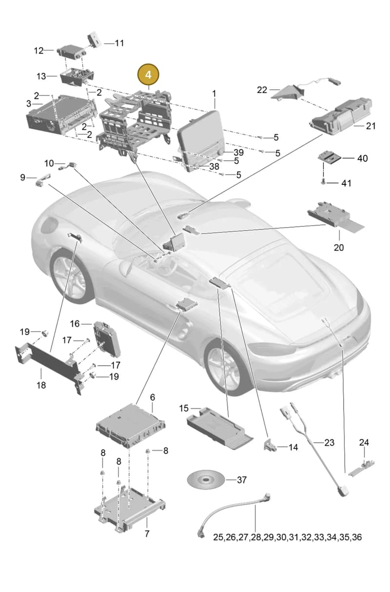 7PP035828D — Porsche Cayman (2016-2019) diagram p50911000, position 4