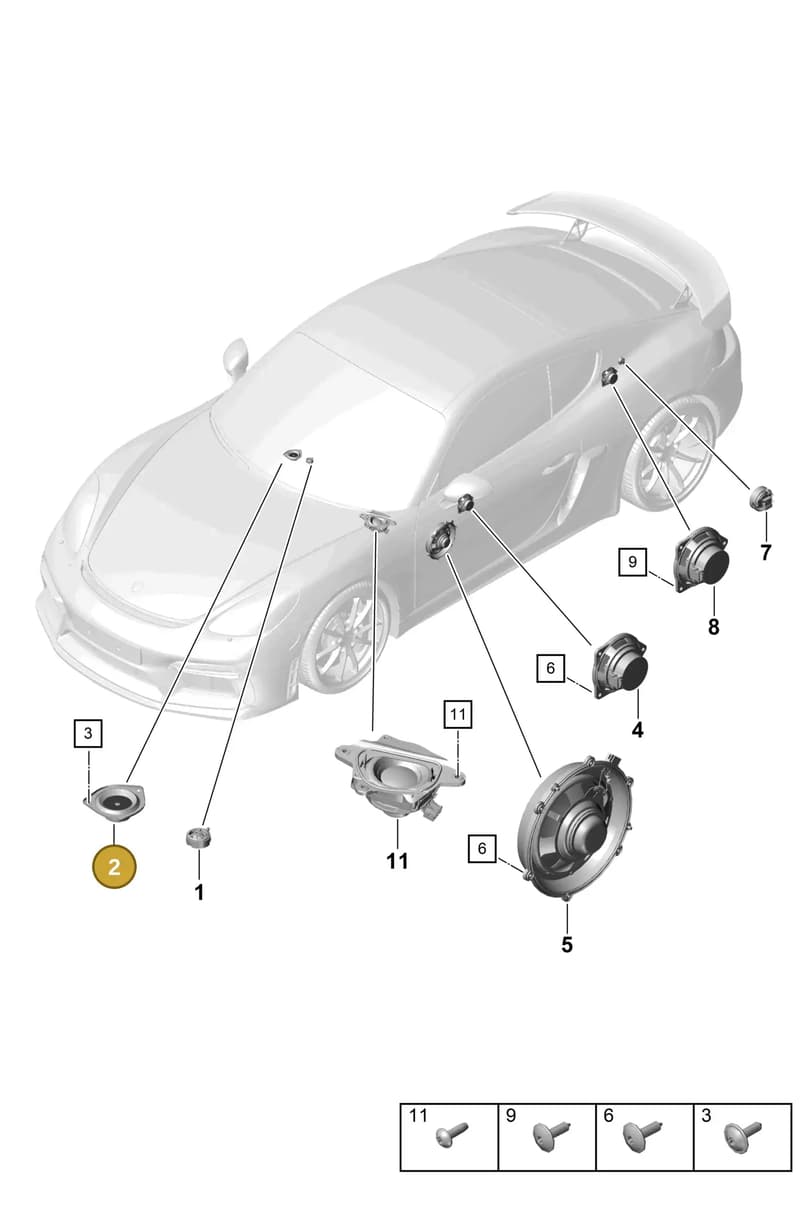 7PP035828D — Porsche Cayman (2019-2022) diagram p55911050, position 2