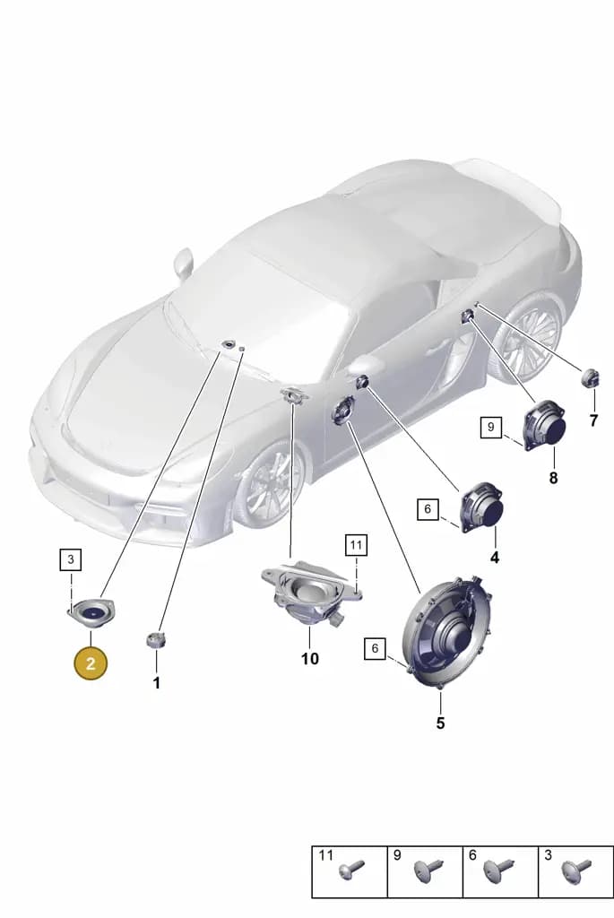 7PP035828D — Porsche Boxster Spyder (2019-2020) diagram p54911050, position 2