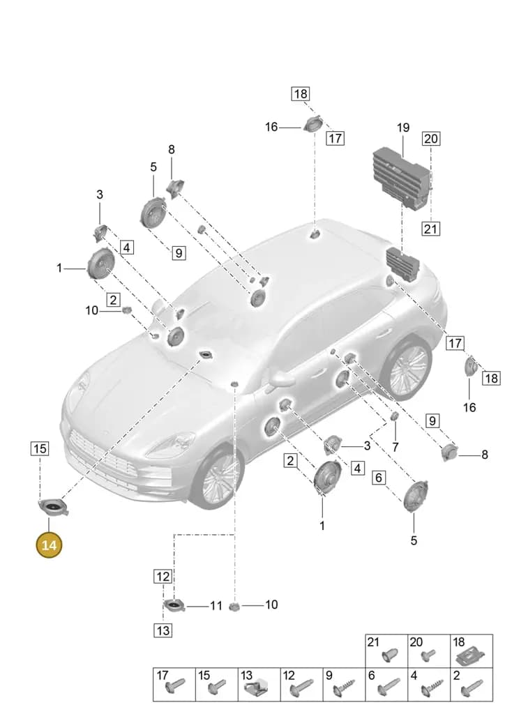 7PP035828E — Porsche Macan (2018-2022) diagram p52911050, position 14